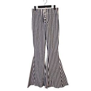 Mumu Blue woman's pants, striped flared. Size 26. #874